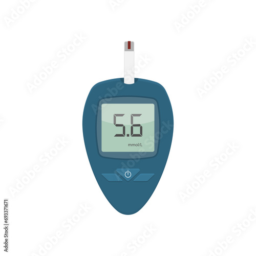 Glucometer with numbers. Glucose test concept.