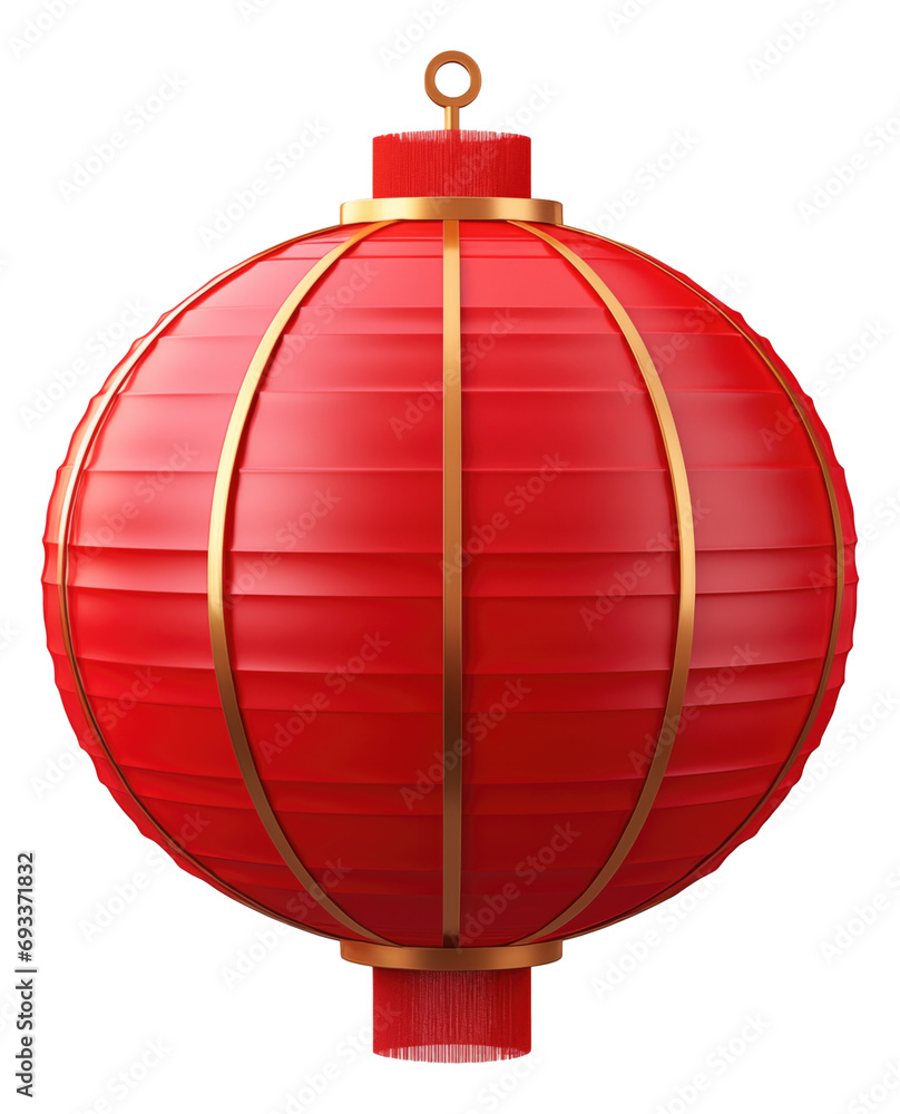 Obraz premium 3D illustration of red Chinese traditional lantern isolated.