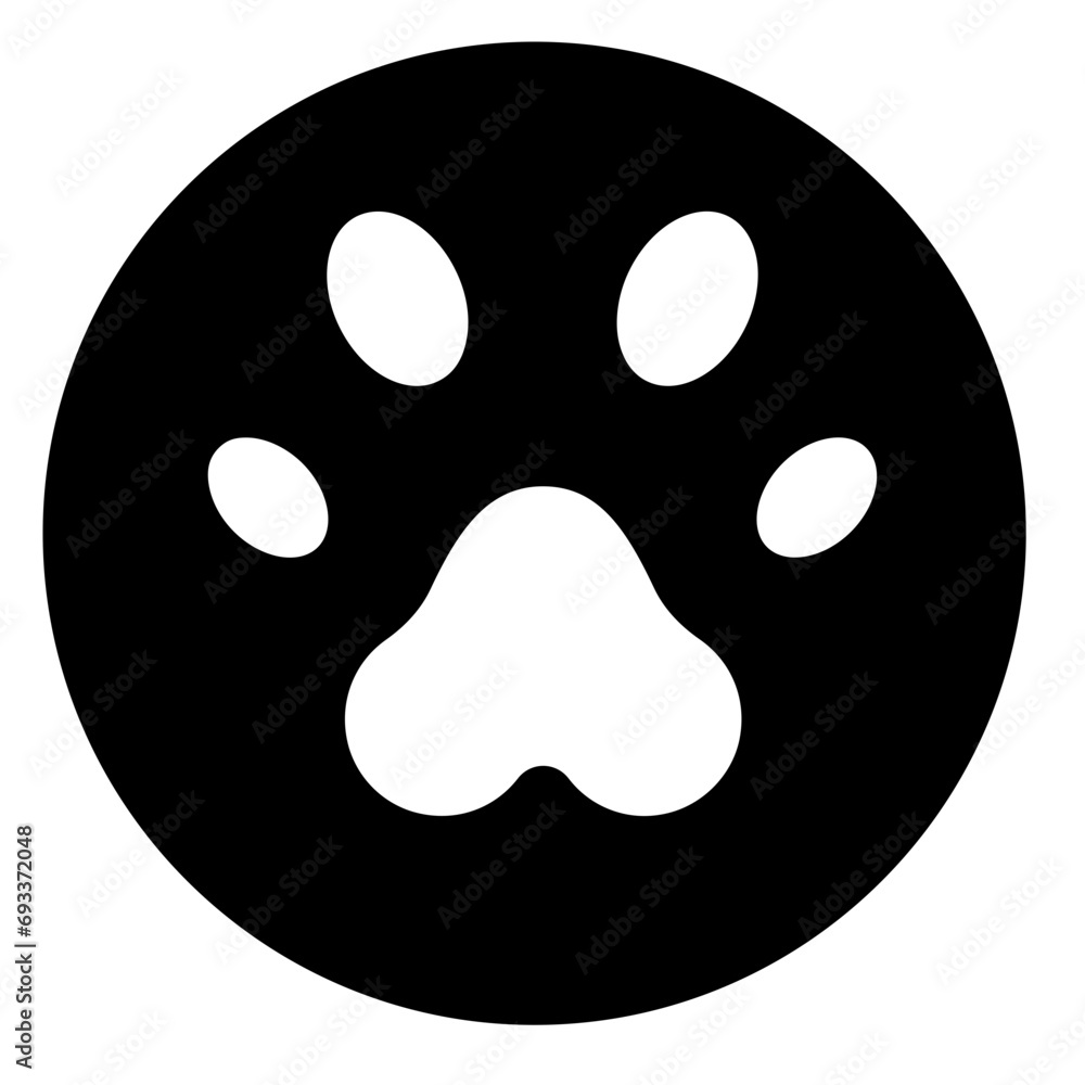 Fototapeta premium Cat Paw Glyph Icon Design Vector