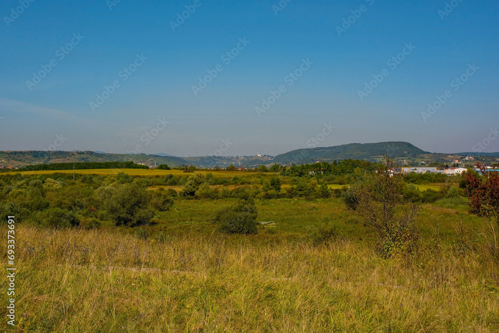 The summer landscape near Bihac in Una-Sana Canton, north west Federation of Bosnia and Herzegovina. Early September