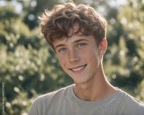 Young smiling teenage boy outdoor