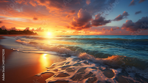Mesmerizing beauty of a calm sunset on the beach