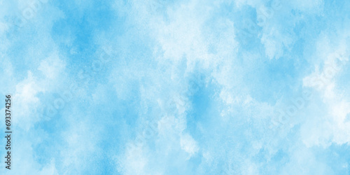 Blue sky is surrounding with tiny white clouds  soft and lovely sky blue watercolor background with clouds white cloud and clear blue Abstract sky in sunny day with clouds.