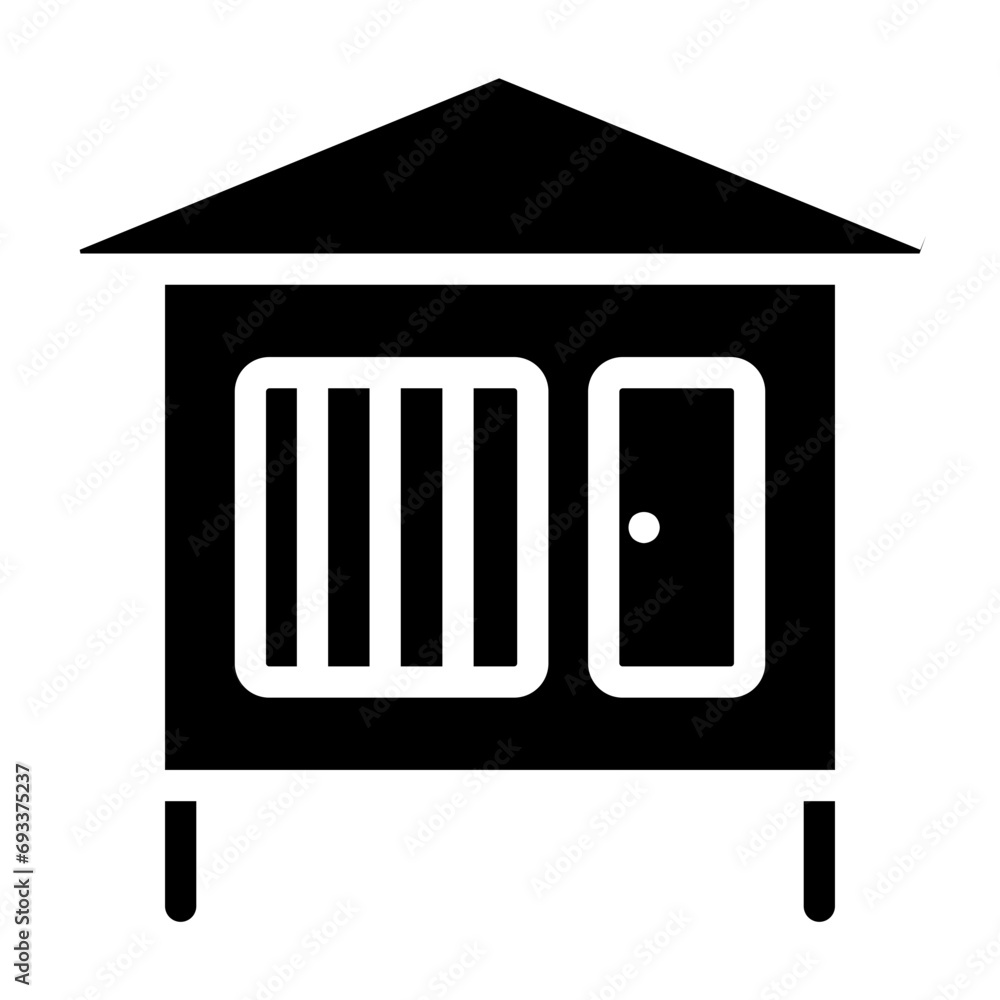 Rabbit Hutch Solid Icon Design Vector Rabbit Hutch Solid Icon Design Vector