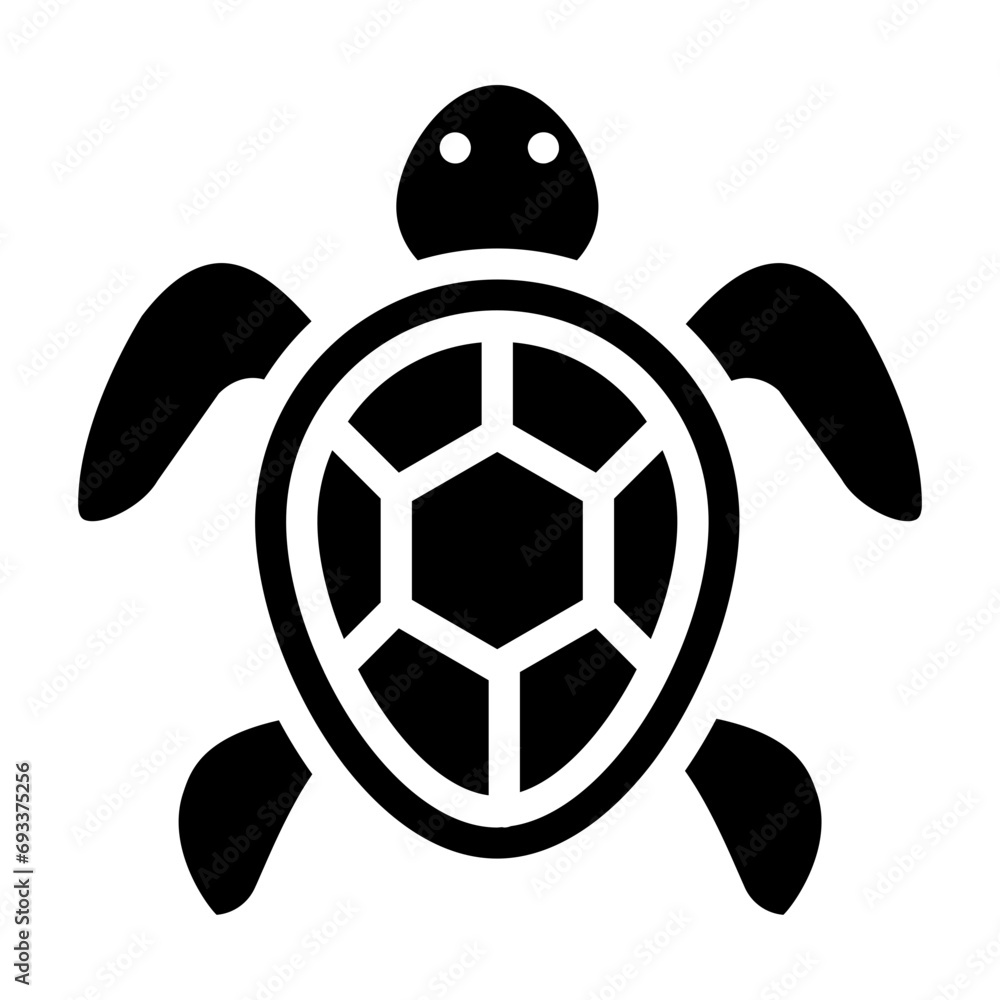 Obraz premium Turtle Solid Icon Design Vector