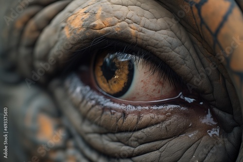 detailed shot of javan rhinos eye © studioworkstock