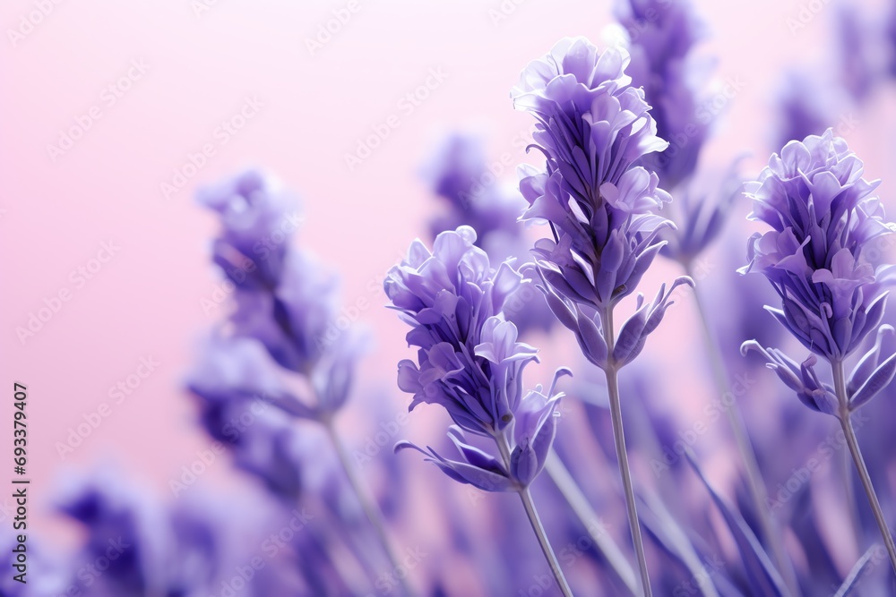 close up of purple flowers - obrazy, fototapety, plakaty 