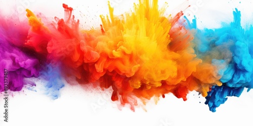 A vibrant burst of colored powder fills the air, creating a beautiful rainbow effect. Perfect for adding a pop of color and excitement to any project or event