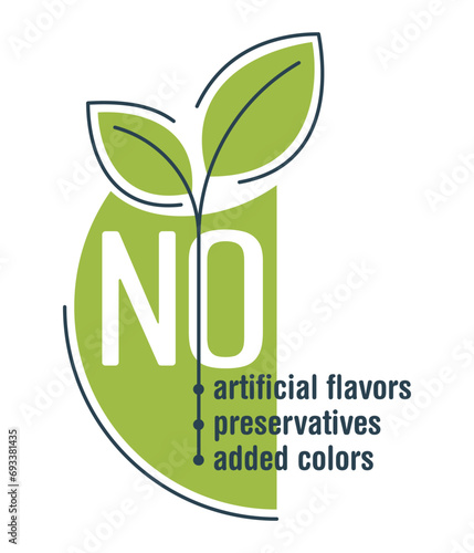 NO additives sticker in semicircle shape