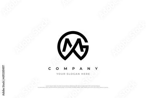 Initial Letter MG Logo or GM Monogram Logo Design Vector