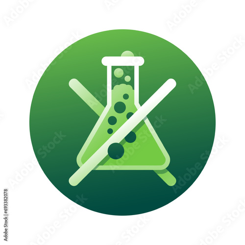 No preservatives 3D icon - strikethrough additives