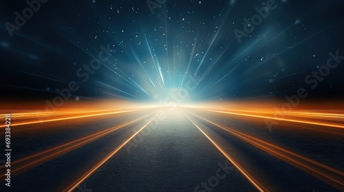 Road and effect light background for advertising with copy space