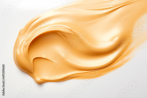 Texture Stroke of pastel yellow cream gel cosmetic smudge.	