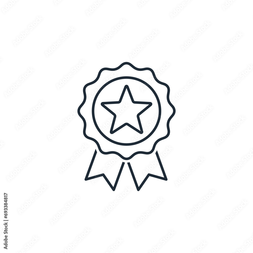 Popular product, goods. Insignia. Vector linear icon illustration isolated on white background. Popular product, goods. Insignia. Vector linear icon illustration isolated on white background.