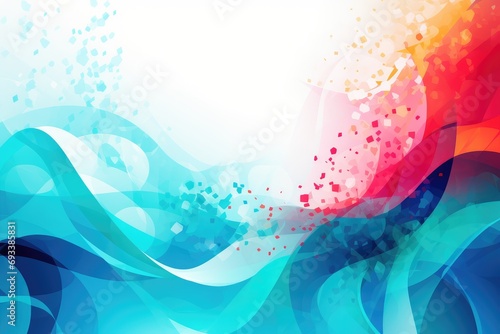 Abstract colorful background with wave. Sbstract background themed around February 6th's Winter Olympics Opening Ceremony.  photo