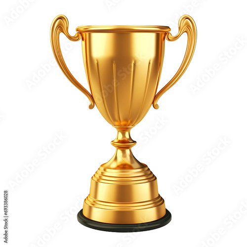 3D Rendering of a Champion or Winner Cup on Transparent Background - Ai Generated
