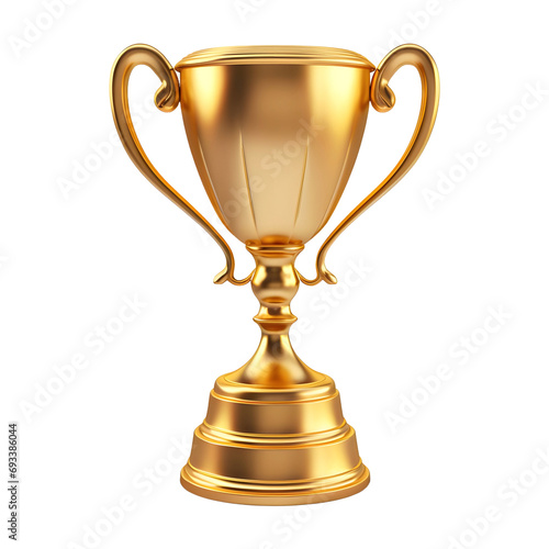 3D Rendering of a Champion or Winner Cup on Transparent Background - Ai Generated