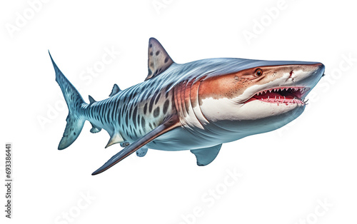 Tiger Shark isolated on transparent background.