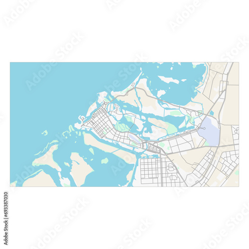 Layered editable vector illustration outline Map of Abu Dhabi,United Arab Emirates