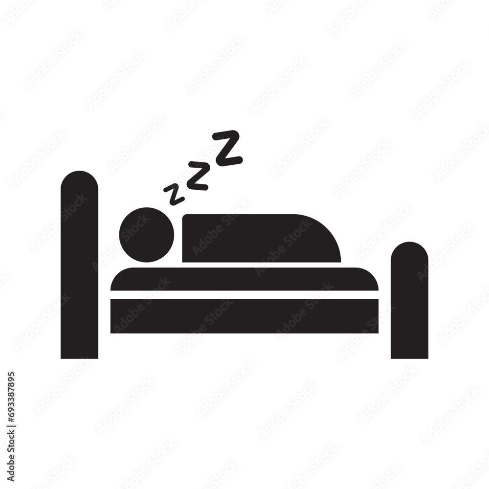 Sleeping person logo icon, vector illustration design Sleeping person logo icon, vector illustration design