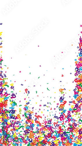 Flying latin letters. Colorful childish scattered