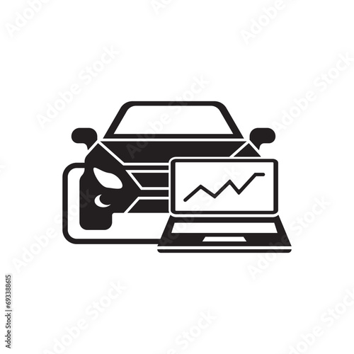 car diagnostics, icon, vector illustration