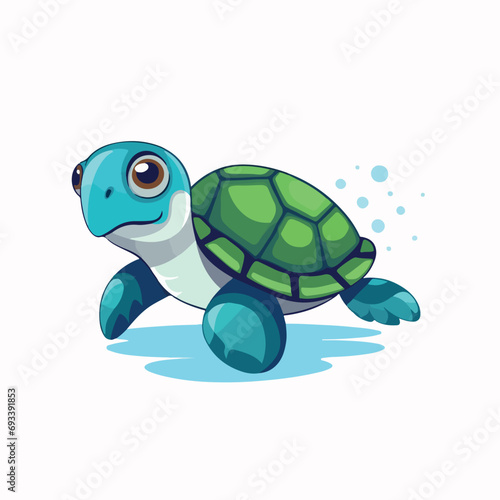 Turtle in cartoon, doodle style. Isolated 2d vector illustration in logo, icon, sketch style, Eps 10. AI Generative