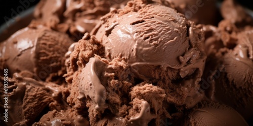 Chocolate flavour gelato - full frame detail.