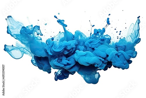 a large blue splash of paint, which appears to be a watercolor painting.