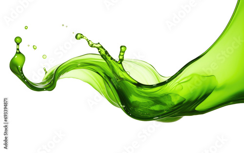Green Torrent Pouring Natural Abundance on a White or Clear Surface PNG Transparent Background photo
