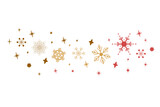 Snowflakes Christmas border in wave shape. Snowflakes with star border. Christmas decoration. merry Xmas snow flake header or banner, wallpaper or backdrop decor