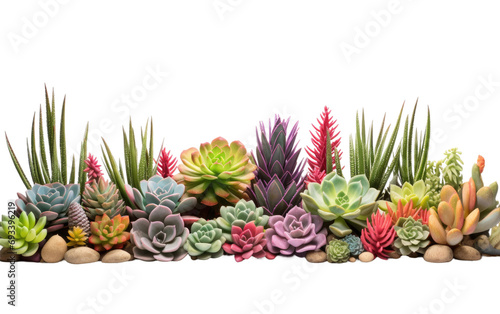 Tiny Clay Succulent Collection Miniature Elegance on a White or Clear Surface PNG Transparent Background