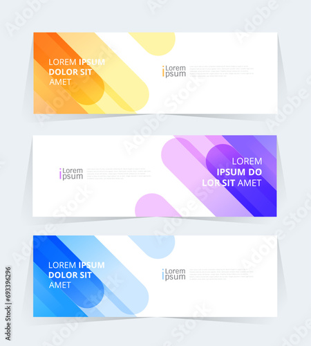 Geometric banner design with Vector presentation template.