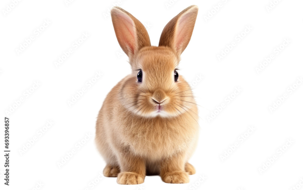 Obraz premium Cute Bunny Brown Ears Flopped on a White or Clear Surface PNG Transparent Background