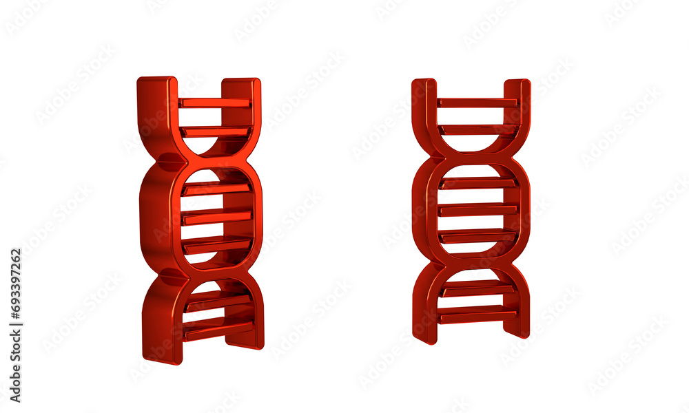 Red DNA symbol icon isolated on transparent background. Red DNA symbol icon isolated on transparent background.
