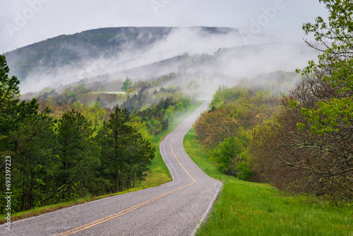 Winding Road at Talimena Scenic Drive, National Scenic Byway photo