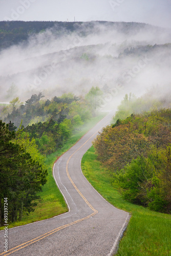 Winding Road at Talimena Scenic Drive, National Scenic Byway