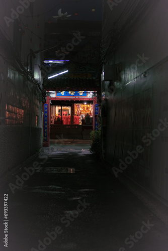 monks in bangkok at night