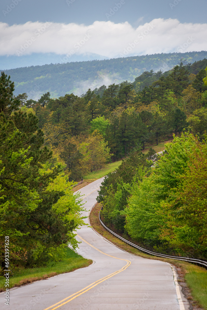 Winding Road at Talimena Scenic Drive, National Scenic Byway