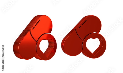 Red Pills for potency, aphrodisiac icon isolated on transparent background. Sex pills for men and women. photo