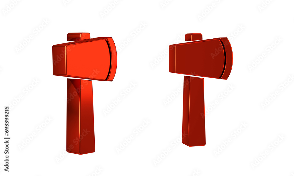 Red Wooden axe icon isolated on transparent background. Lumberjack axe. Red Wooden axe icon isolated on transparent background. Lumberjack axe.