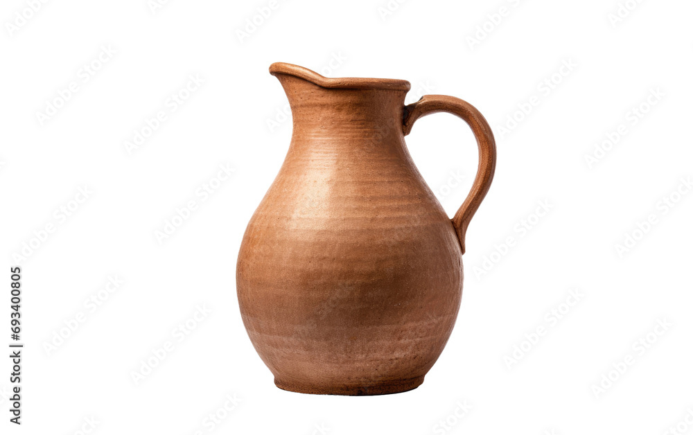 Artisan Clay Jug Distinctive Shape on a White or Clear Surface PNG Transparent Background
