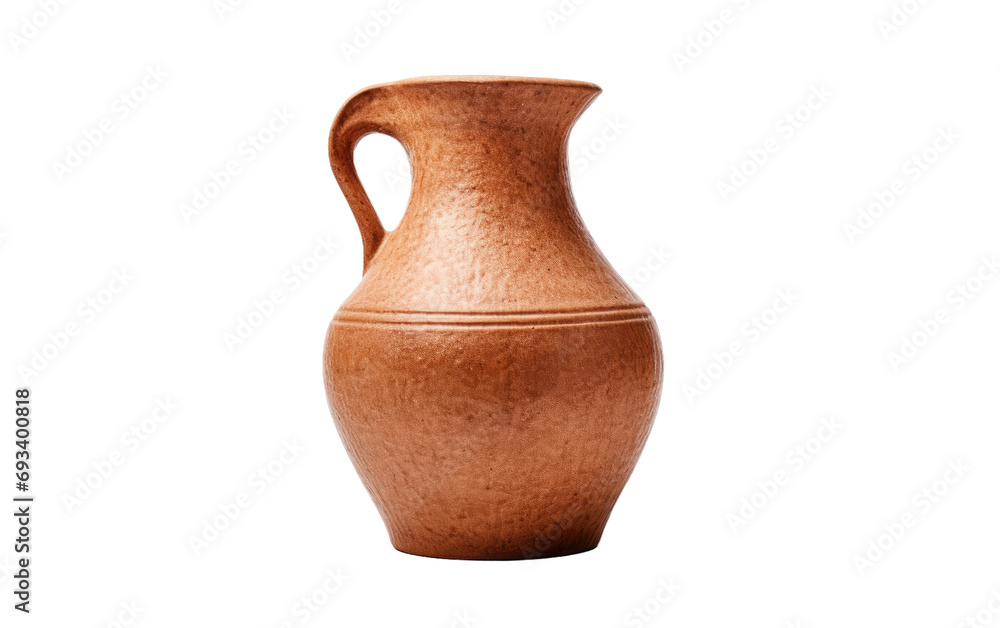 Handcrafted Unique Shape in Clay Jug on a White or Clear Surface PNG Transparent Background