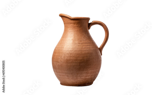 Artisan Clay Jug Distinctive Shape on a White or Clear Surface PNG Transparent Background