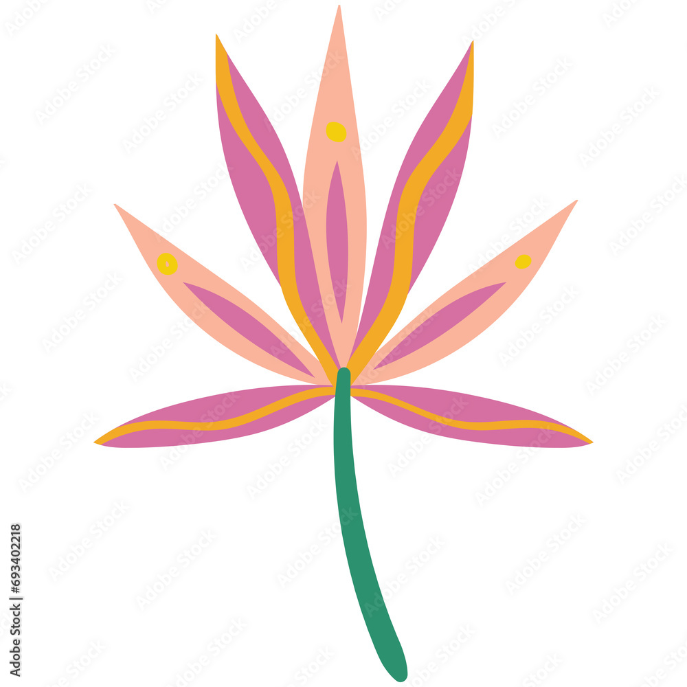 Naklejka premium Intricate Foliage and Abstract Shapes - 36