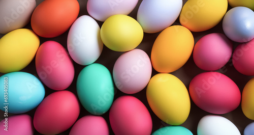 Pile of colorful easter eggs
