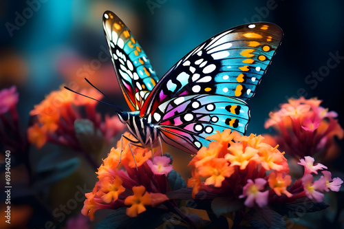 butterfly on flower - Ai generated