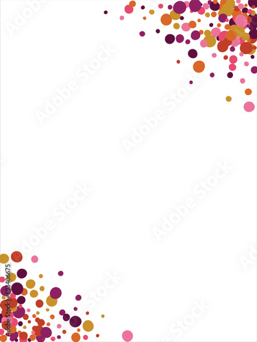Circle frames are colored. Colored frame with a circle pattern on a white background. Frame with random bright circles. Brochure cover templates. Vector illustration