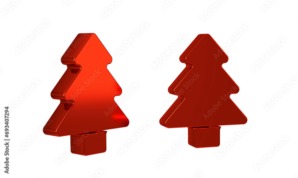 Fototapeta premium Red Tree icon isolated on transparent background. Forest symbol.