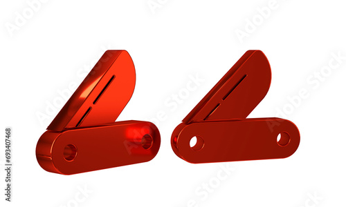 Red Swiss army knife icon isolated on transparent background. Multi-tool, multipurpose penknife. Multifunctional tool. photo